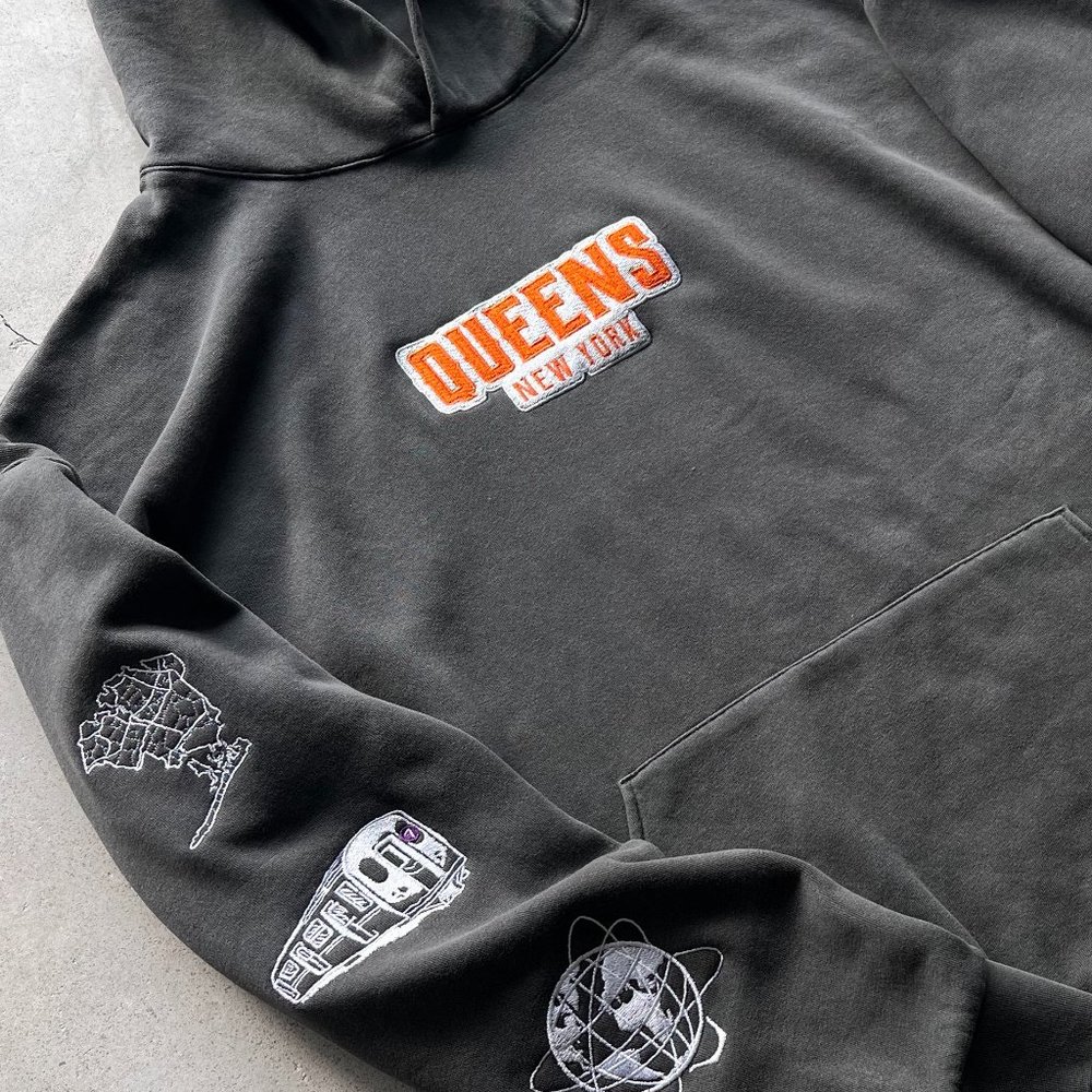 QUEENS NY hoodie - EMBROIDERED